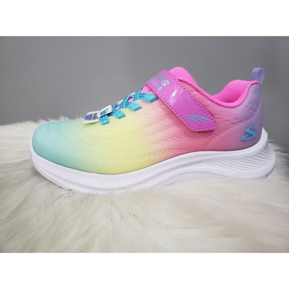 NEW EASY ON / OFF Skechers Jumpsters 2.0 Blurred Dreams Sneaker Rainbow Sparkle - Picture 2 of 7